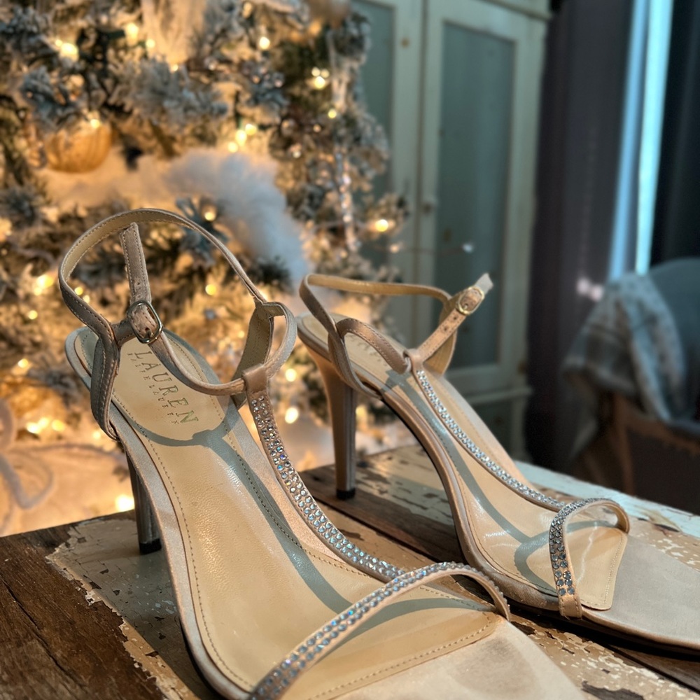 T strap rhinestone crystal heels *new years eve glam*